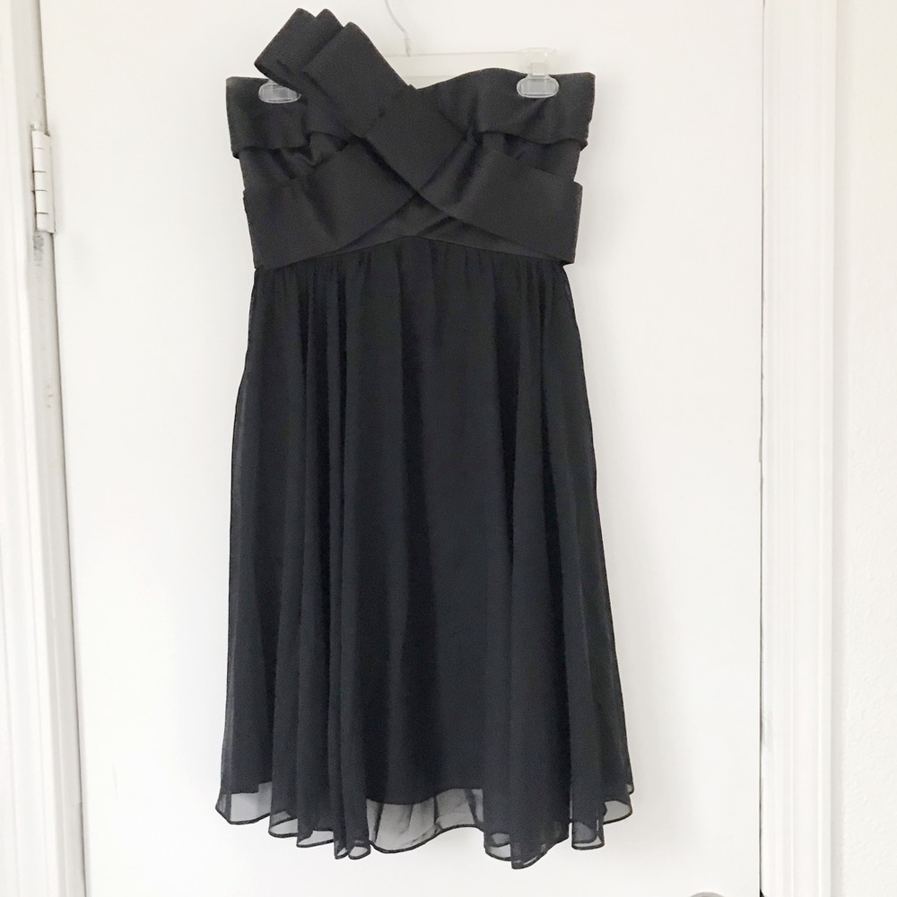 JS Collections Black Strapless Cocktail Dress